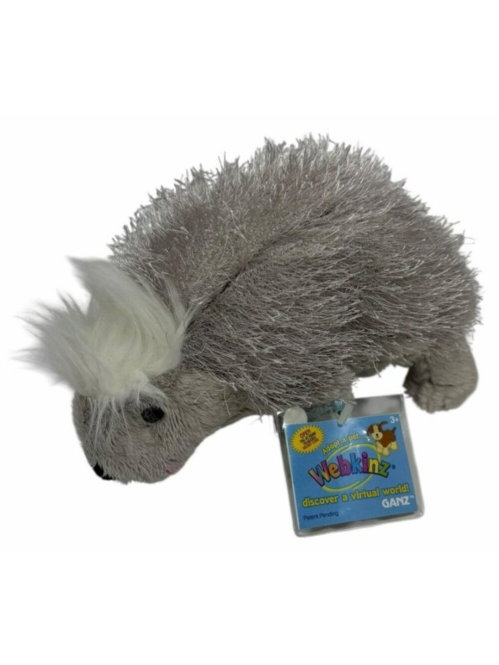 SEALED CODE Ganz Webkinz Gray Porcupine HM368 Plush Stuffed Animal Grey White
